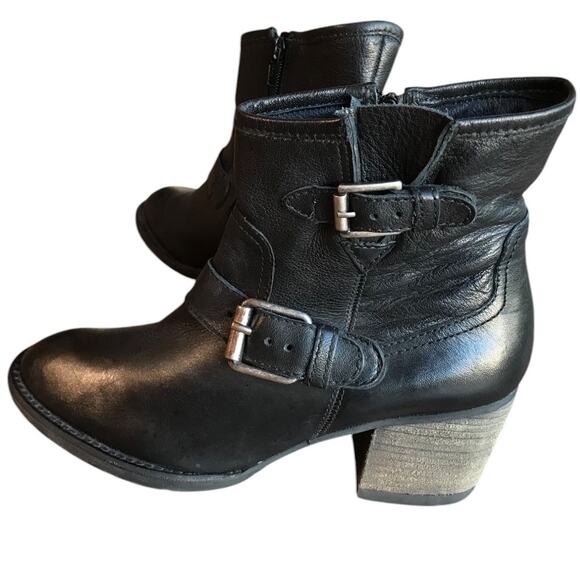 Matisse Distressed Black Leather Moto Style Heeled Booties size 7.5 - Picture 12 of 16